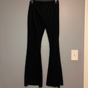 Black Velvet Flared Pants - FOREVER 21
